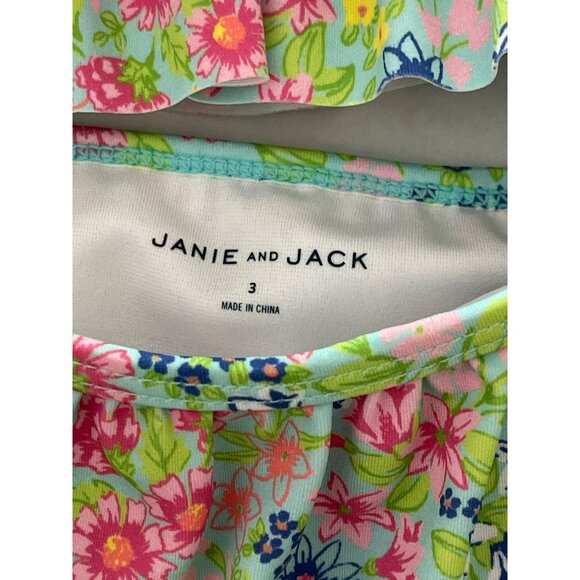 Janie and Jack Size 3 $39 NWT Floral 2 Piece Swim Suit - Picture 3 of 4